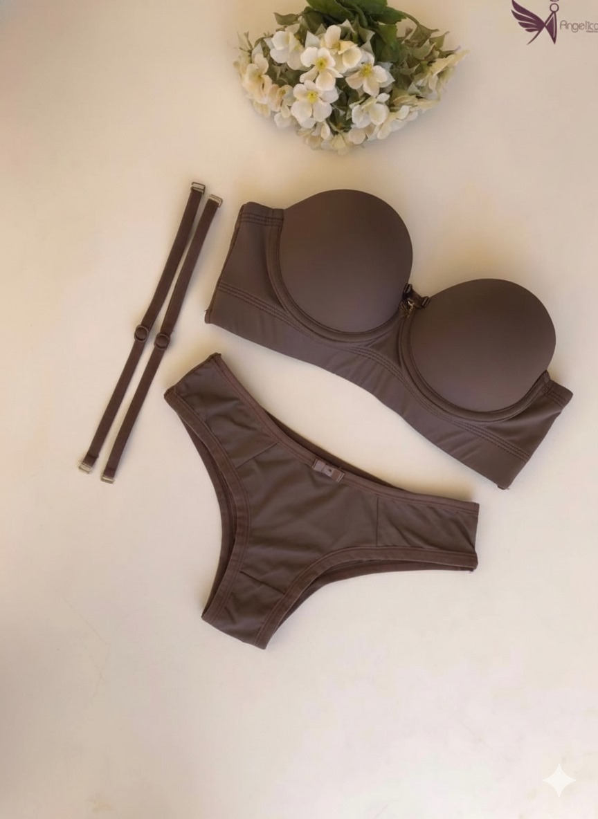 Conjunto Tomara que Caia – Calcinha e Top com Alça Removível
